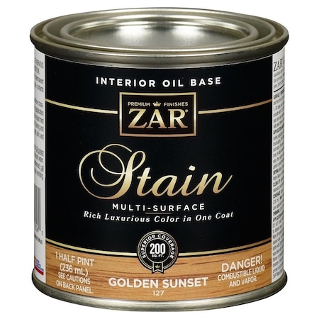 Zar Wood Stain, Golden Oak, Liquid, 0.5 pt, Can 12706