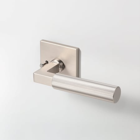 Mcbowery Mila Satin Nickel Modern Linear Bed/Bath Door Handle - Square Rosette (Privacy) 211PVSN