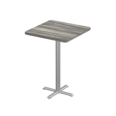 Correll Square Cafe Table, 36 in W, 36 in L, 42 in H, Particleboard Top, New England Driftwood SXB36S-52-98-52