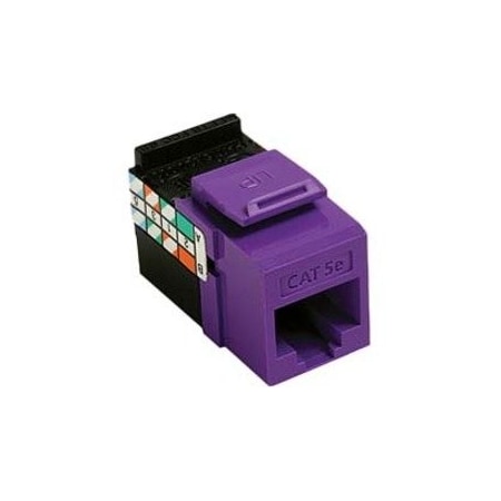 Leviton 1-Port Mod Jack 110 8W8P Utp, T568A/B Cat5E Quickport, Gigamax Purple 5G108-RP5