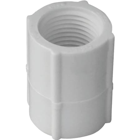 Lasco IPEX Pipe Coupling, 3/4 in, FPT, White, SCH 40 Schedule, 480 psi Pressure 435467