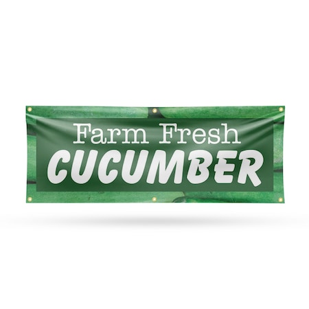 Signmission Farm Fresh Cucumber, 24 Inch x 72 Inch, Vinyl Banner B-72-30590