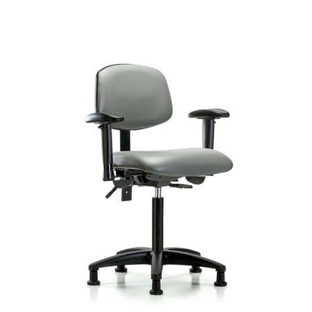 Blue Ridge Ergonomics Vinyl Chair, Vinyl, Adjustable Arms BR-VMBCH-RG-T0-A1-NF-RG-8840