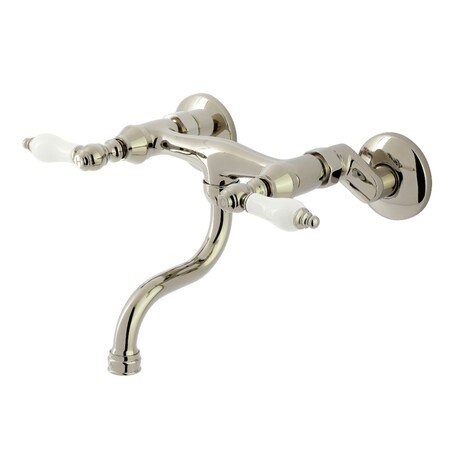 Kingston Brass Double-Handle Wall Mount Bathroom Faucet, Polished Nickel KS2116PL