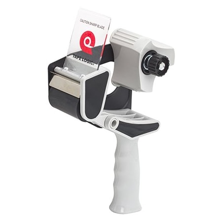 Tape Logic Tape Dispenser, 2 in Max. Tape Width, 3 in Tape Core Dia., Pistol, Plastic, Steel, Gray TDTG2