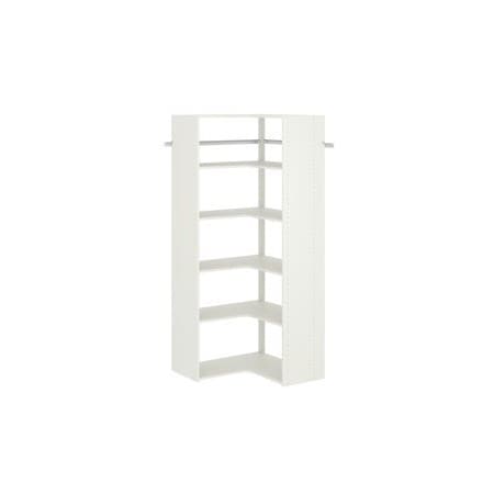 Easy Track Corner Tower Closet Organizer Kit, White PH42-WH