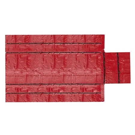 Mytee Products 16 ftx27 ft Red Flatbed Truck 15 Oz Superlight Steel Tarp w/4 ft Drop for Trailers SLLT4FT-RED