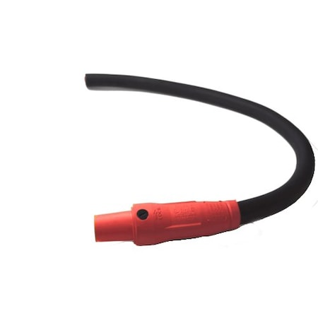 Power Assemblies Type W Pigtail 400A 4/0 AWG Series 16 Female Camlock to Blunt 3 ft, Red 40TW16003FBR