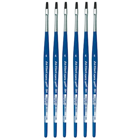 Da Vinci FORTE BASIC Student Brush, Synthetic, Acrylic, Flat, Series 394, Size 4, 6PK VA-394_4