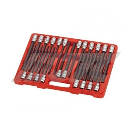 Jtc Auto Tools 22-Piece 1/2 in Drive Combination Socket Bit Set, Torx (T40-T70), Hex (H5-H12), Spline (M8-M14) 5329