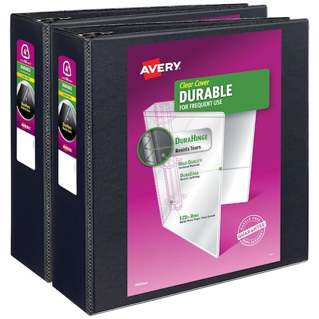 Avery Binders, Durable Clear View 3 Ring, PK2 09204
