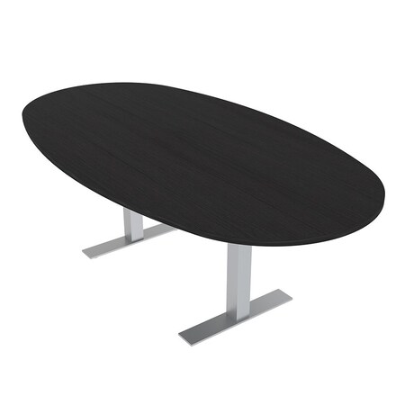 Skutchi Designs 7ft Boval Conference Table With Power | Harmony Series | 6 Person Meeting Room Table HAR-BOVL-48X84-T-U999ST19-NA