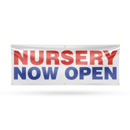 Signmission Nursery Now Open, 24 Inch x 72 Inch, Vinyl Banner B-72-30767