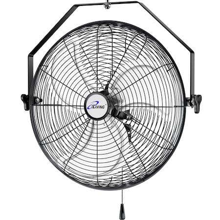 Iliving 20 Inch Wall Mount Fan, 4750 CFM High Velocity Metal Fan with 3 Speeds, Sealed Motor & 360 Deg ILG8E20P