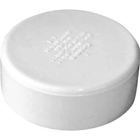 Canplas Pipe Cap, 2 in, Hub, PVC, White 193082