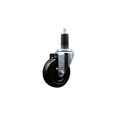 Service Caster 4'' Soft Rubber Wheel Swivel 1-1/4'' Expanding Stem Caster SCC-EX20S414-SRS-114