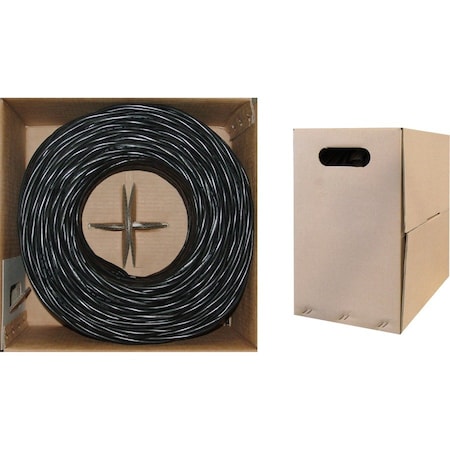 Cable Wholesale Bulk Cat6 Black Ethernet Cable, Solid, UTP (Unshielded Twisted Pair), Inwall Rated(CM), POE & TAA 10X8-022TH