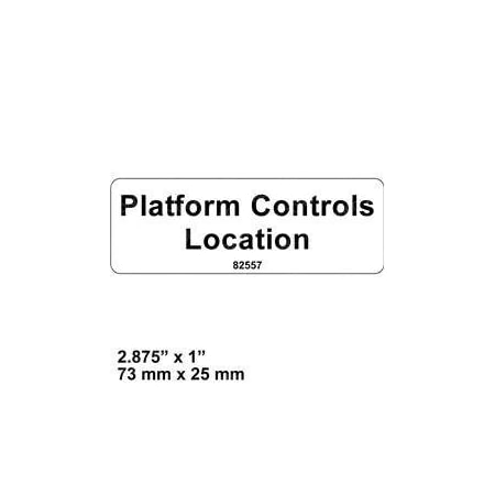 Genie REPLACEMENT DECAL, PLATFORM CTRL LOCATION 82557