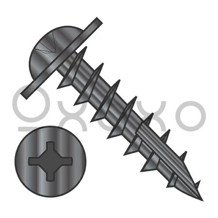 Oxoxo 8-11X1 Square Phillips Drive Round Washer Deep Thread Type17 Full Thread Black Oxide, 4000PK 558888