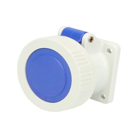 Walther-Werke Pin and Sleeve Receptacle, 20A, 230/250, 1 Phase, 2 Pole, Screw Terminals Wire Connection Type Blue 419306