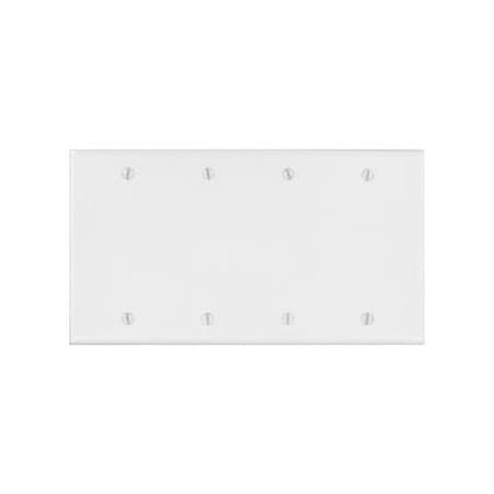 Leviton Blank Wallplate, Standard Size, Gang 4, Brown 85064