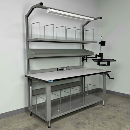 Stackbin Packing Work Bench, 60"W, 28-40"H, 1000lb 4-5XPACK-3T-BK