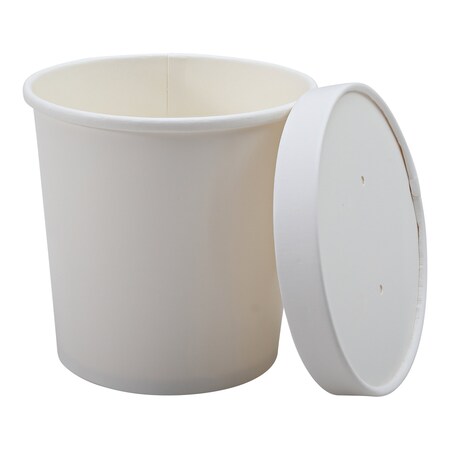 Empress Paper Food / Soup Container w/ Lid 16 oz White Combo EFC-16-COMBO