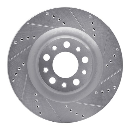 Dynamic Friction Co DFC Brake Rotor - Drilled and Slotted - Silver 631-16013R