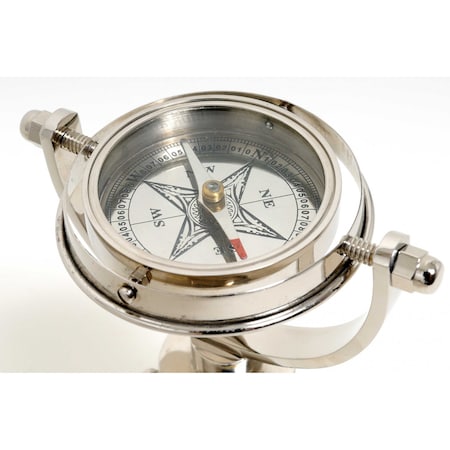 Homeroots 5" X 5" X 8.5" Gimbaled Compass On Tristand 364305
