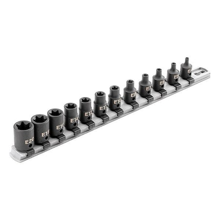 Tekton 3/8 Inch External Star Impact Socket Set, 12 Pieces (E4-E20) - SID91116