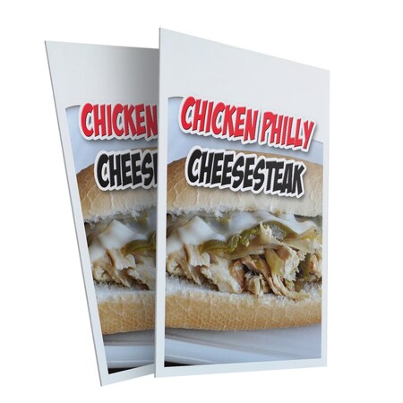 Signmission Chicken Philly Cheesesteak, Plastic Signs Only 24 Inch x 36 Inch, Corrugated Plastic, 2PK CSB-2436-2PACK-ChickenPhillyCheesesteak