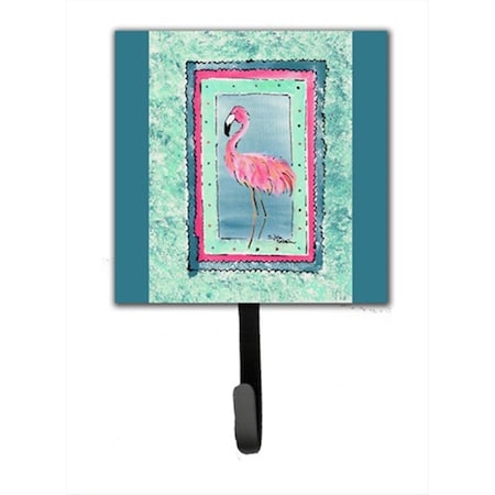 Carolines Treasures 4.25 W x 7 H in. Bird - Flamingo Leash Holder Or Key Hook 8107-CSH4