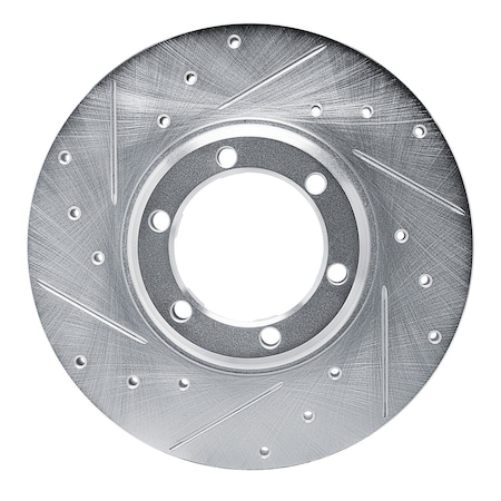 Dynamic Friction Co DFC Brake Rotor - Drilled and Slotted - Silver 631-72047L