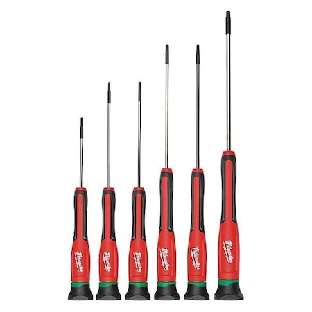 Milwaukee Tool 6 PC TORX Precision Screwdriver Set w/ Case 48-22-2610