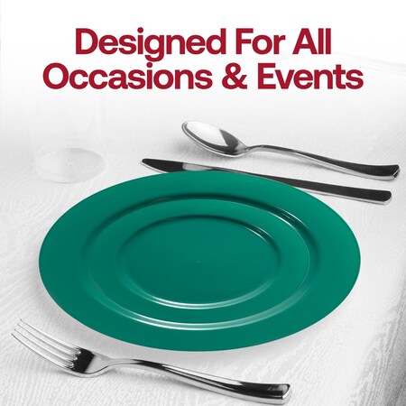 Smarty Had A Party 10.25" Solid Green Holiday Round Disposable Plastic Dinner Plates (120 Plates), 120PK 110GR-CASE