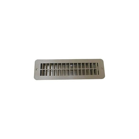 Overtime 12 x 3.5 in., 10 x 2.37 in. Rectangular Dampered Vent Floor Register with Damper, Tan OV1847157