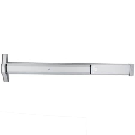 Global Door Controls STED Series Aluminum Grade 2 Storefront 36 in. Rim Narrow Stile Panic Exit Device with Cylinder TH1100-STED36-AL