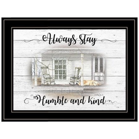 Homeroots Humble and Kind 2 Black Framed Print Wall Art 406350