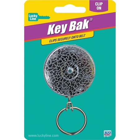 Lucky Line Key Bak Clip-On 24'' Chrome Retractable Key Chain 43501