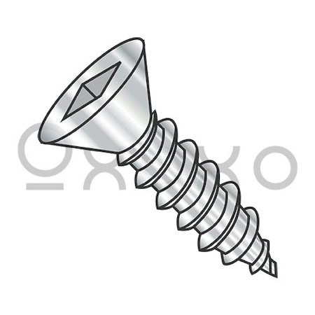10-12X1 Square Flat Self Tapping Screw Type A Fully Threaded 18-8 Stainless Steel, 2000PK
