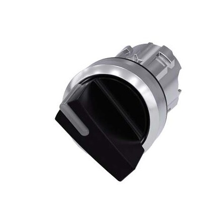 Siemens Illuminable selector switch, 22 mm, round, metal shiny, black 3SU1052-2BF10-0AA0