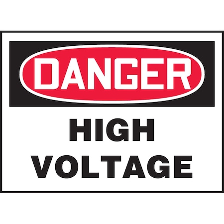 Accuform Danger Safety Label, 7 in Length, 5 in Width, DANGER HIGH VOLTAGE Legend, 5 mil Adhesive Vinyl LELC026VSP