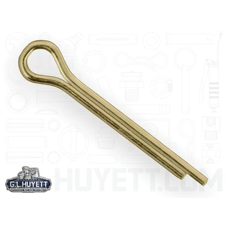 Huyett Cotter Pin, Zinc Yellow Carbon Steel, 0.094 in Dia x 0.750 in Effective Length CPY-093-0750