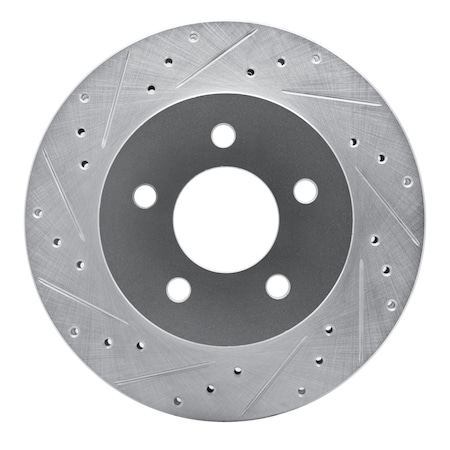 Dynamic Friction Co DFC Brake Rotor - Drilled and Slotted - Silver 631-54021L