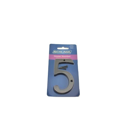 Schlage Residential Solid Brass Carded Classic House Number 5 Aged Bronze Finish SC23056716
