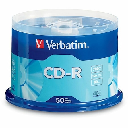 Verbatim Americas Verbatim CD-R 700MB 52X with Branded Surface - 50pk Spindle - 1.33 Hour Maximum Recording Time 94691