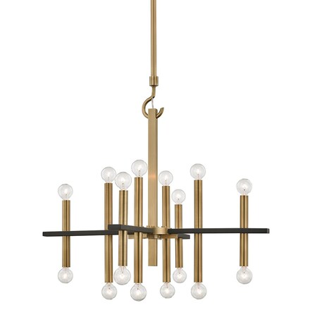 Mitzi Colette 16 Light Chandelier 5.5 In. Aged Brass/Black H296816-AGB/BK