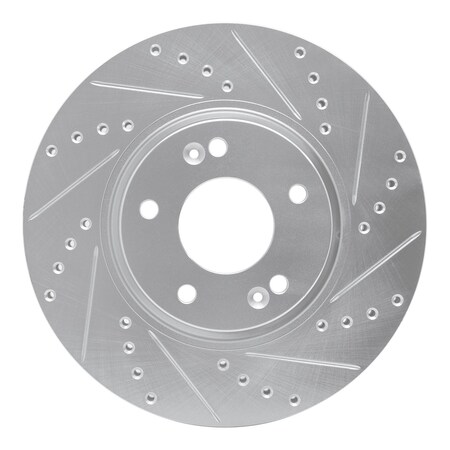 Dynamic Friction Co DFC Brake Rotor - Drilled and Slotted - Silver 631-21032R