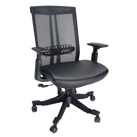 We'Re It Mesh it, Twyst Series Flex Mesh Back Task Chair with Adjustable Arms and Seat Slide in Black EM5225AM-MBLK