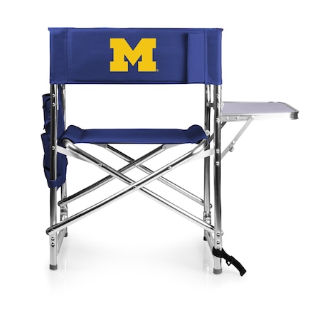 Picnic Time Family Of Brands NCAA Michigan Wolverines Sports Chair with Side Table - Beach Chair 809-00-138-344-0